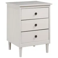 Winmoor Home Transitional 3-Drawer Nightstand - White