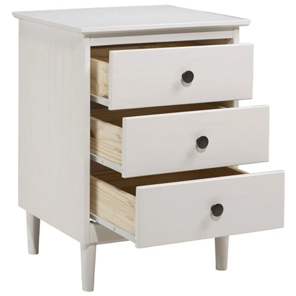 Winmoor Home Transitional 3-Drawer Nightstand - White