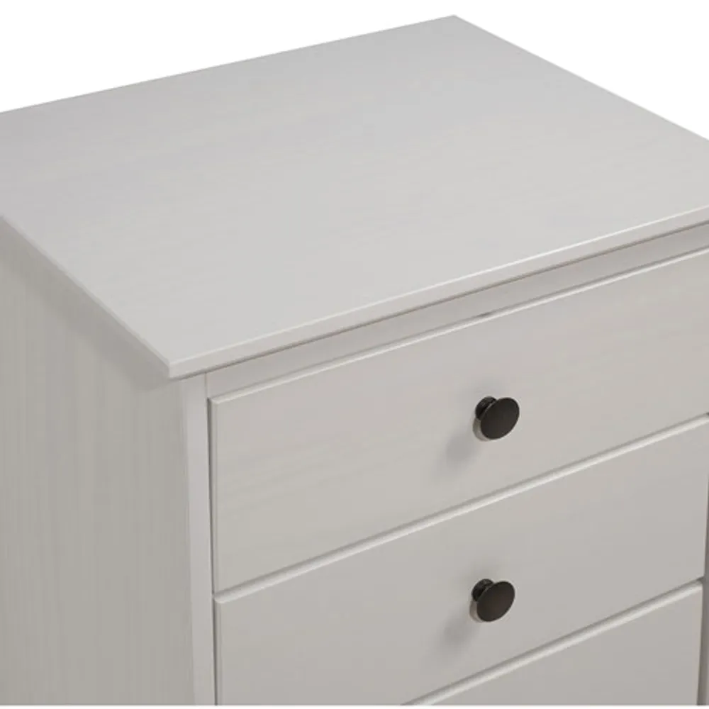 Winmoor Home Transitional 3-Drawer Nightstand - White