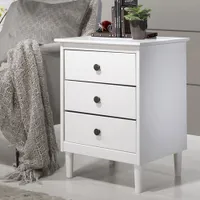 Winmoor Home Transitional 3-Drawer Nightstand - White