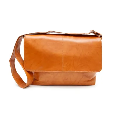 Ashlin 15" Leather Messenger Bag - Medium Brown