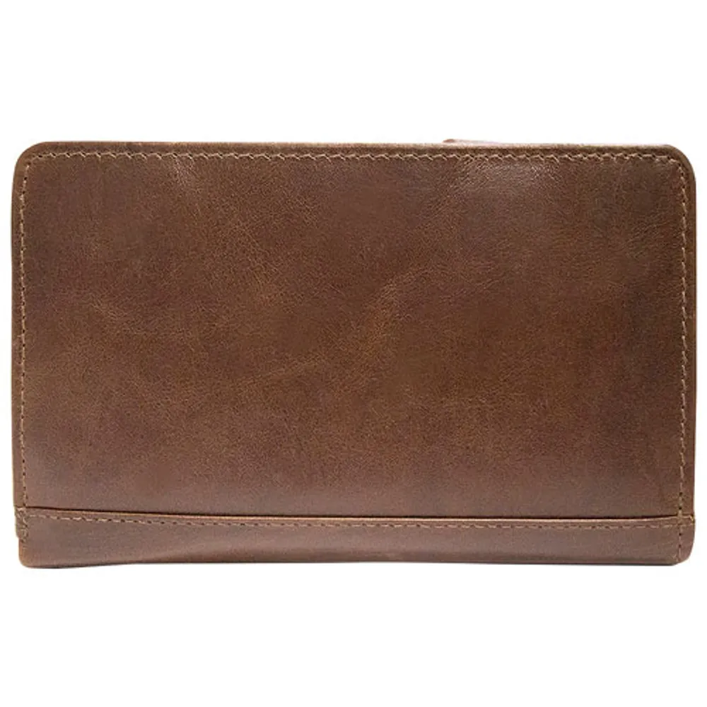 Mancini Casablanca RFID Leather Bi-fold Clutch - Brown (8700283)