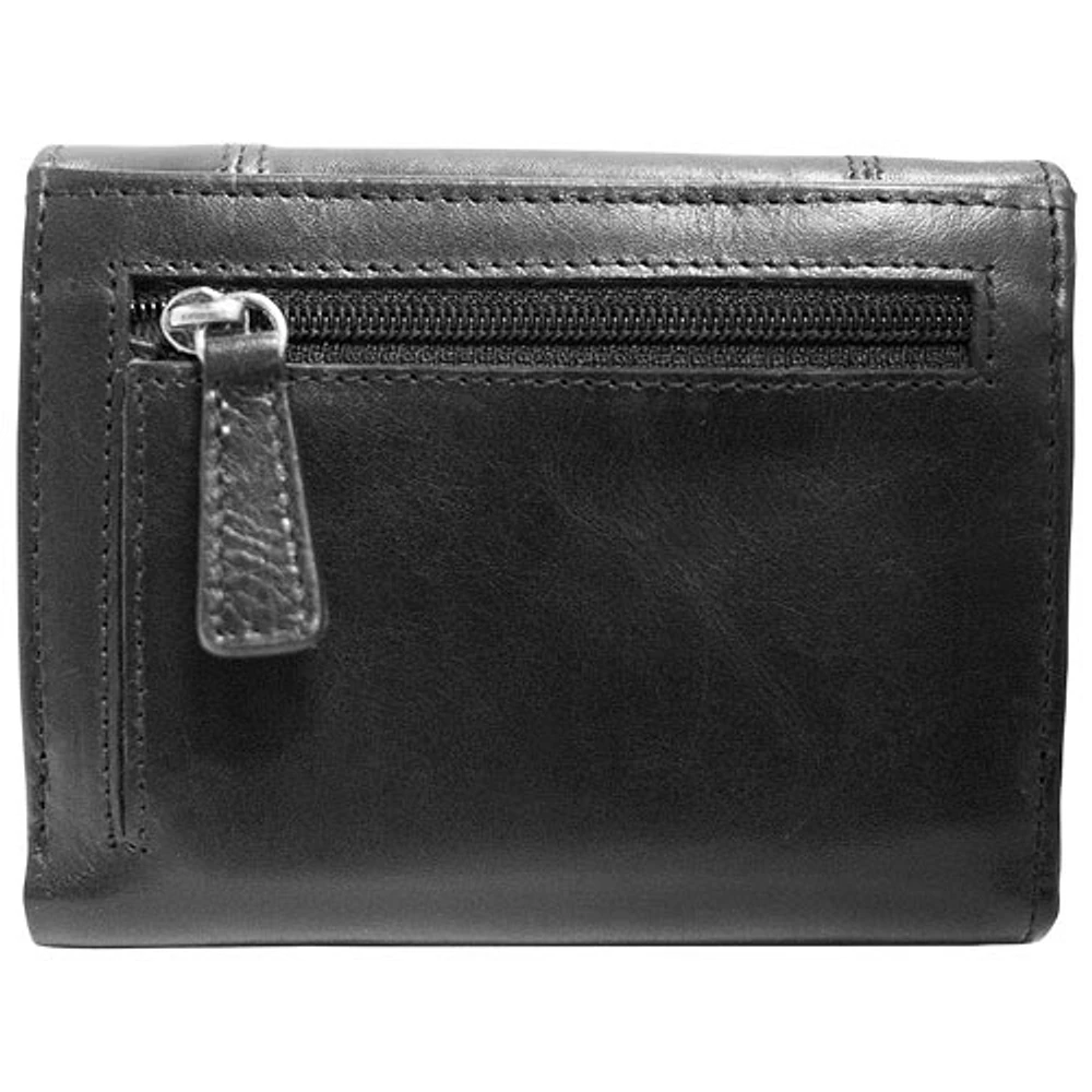 Mancini Casablanca RFID Leather Tri-fold Clutch