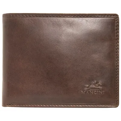 Portefeuille RFID à deux volets en cuir avec rabat intérieur Boulder de Mancini - Brun (18-201)