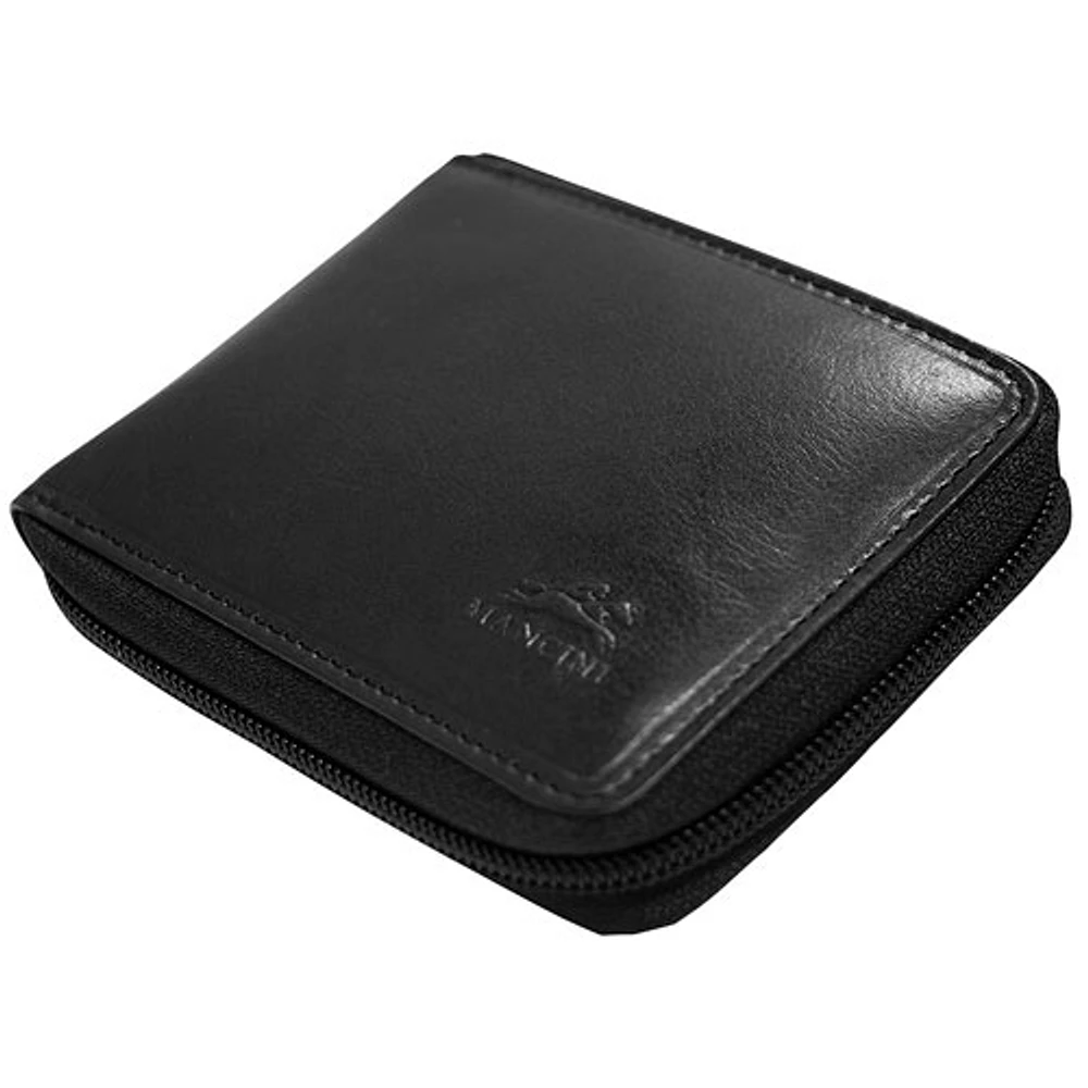 Mancini Boulder Zip-Around RFID Leather Bi-fold Wallet