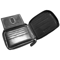 Mancini Boulder Zip-Around RFID Leather Bi-fold Wallet