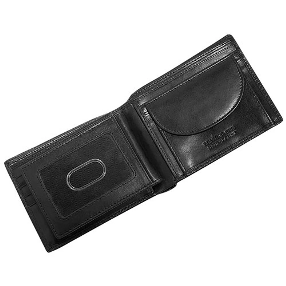 Mancini Boulder RFID Leather Coin Pocket Wallet - Black (18-164)