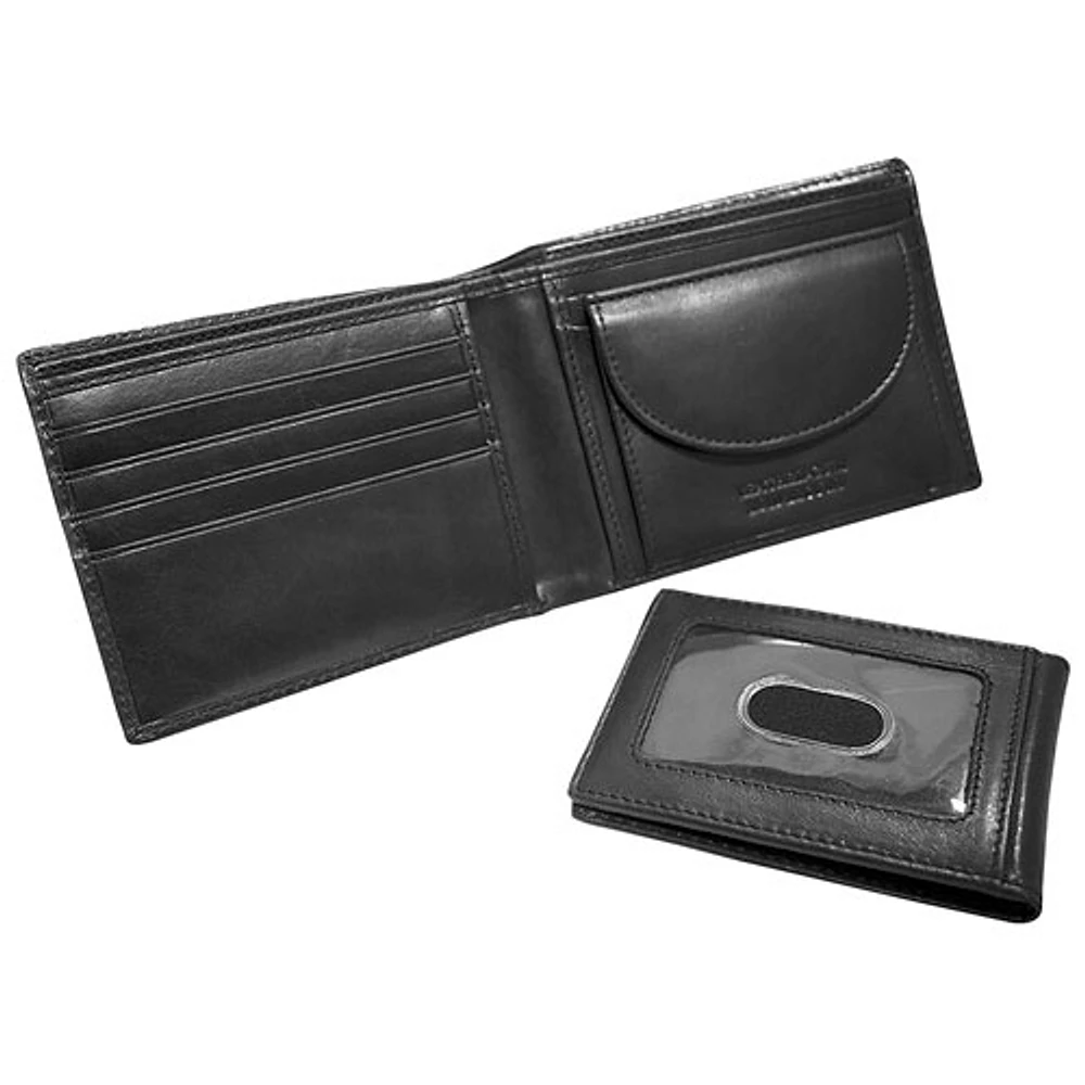 Mancini Boulder RFID Leather Coin Pocket Wallet - Black (18-164)