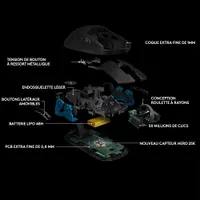 Logitech G PRO 25600 DPI Wireless Lightweight Optical Gaming Mouse - Black
