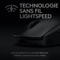 Souris de jeu optique légère sans fil de 25 600 ppp PRO de Logitech G - Noir