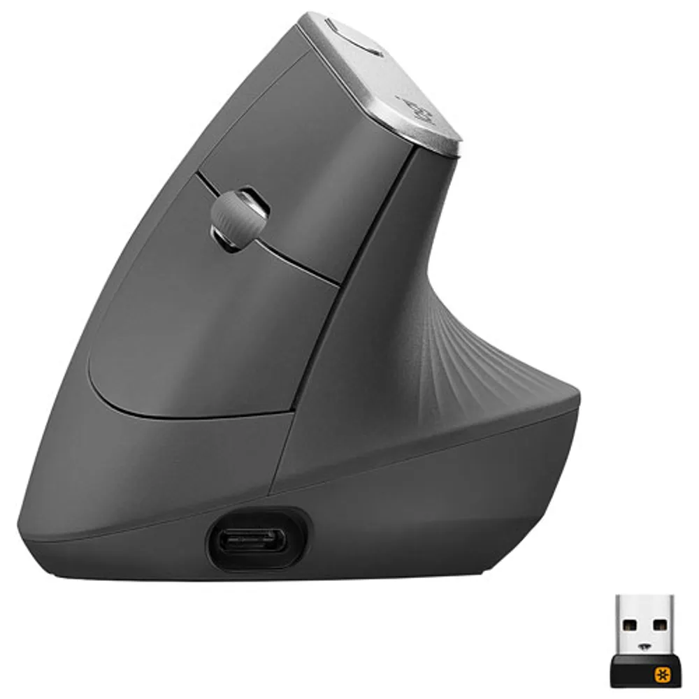 Souris optique sans fil ergonomique MX Vertical de Logitech - Noir