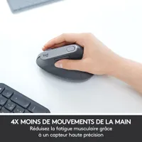 Souris optique sans fil ergonomique MX Vertical de Logitech - Noir