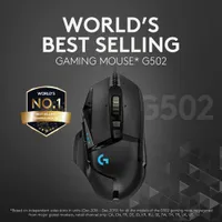 Souris de jeu optique de 25600 ppp G502 Hero de Logitech - Noir