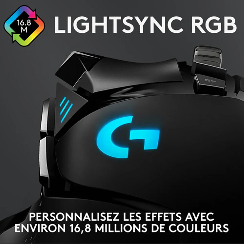 Souris de jeu optique de 25600 ppp G502 Hero de Logitech - Noir