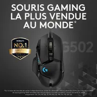 Souris de jeu optique de 25600 ppp G502 Hero de Logitech - Noir