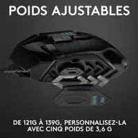 Souris de jeu optique de 25600 ppp G502 Hero de Logitech - Noir