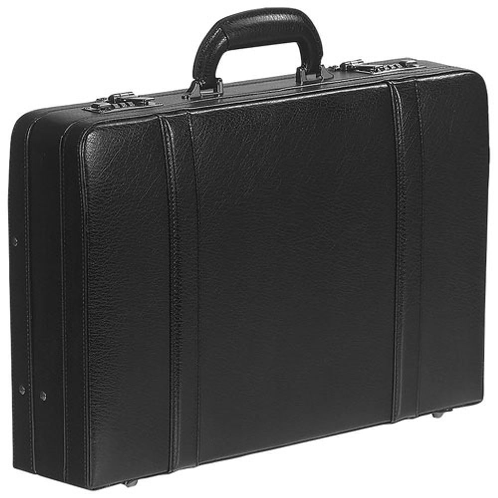 Mancini Business Leather Attache Case - Black (86460)