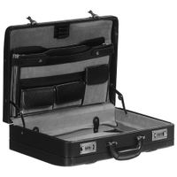 Mancini Business Leather Attache Case - Black (86460)