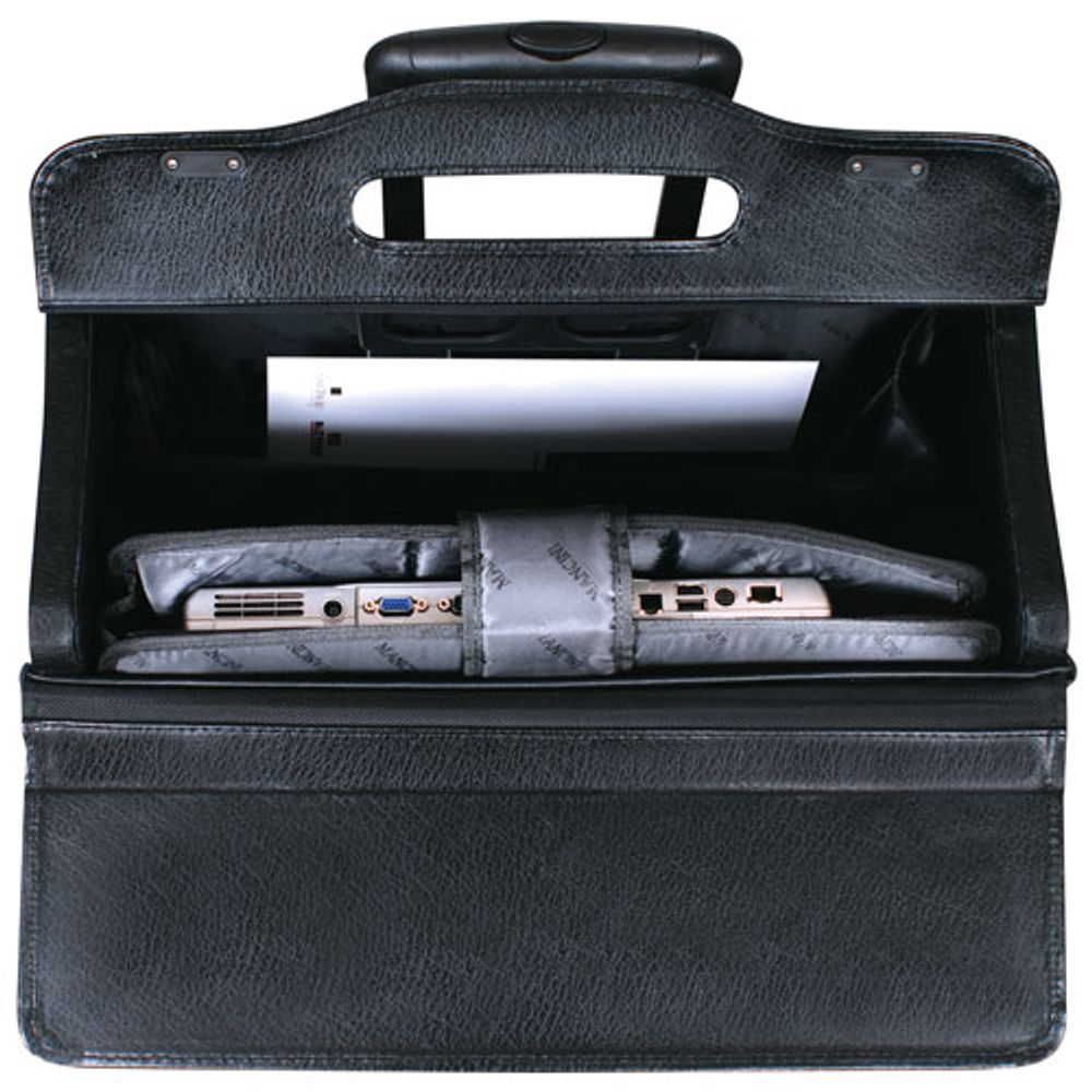 Mancini Business Leather 17" Laptop Catalog Case - Black (90469)