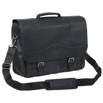 Mallette en cuir Buffalo de Mancini pour portable de 15,6 po - Noir (99-5465)