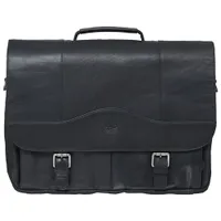 Mallette en cuir Buffalo de Mancini pour portable de 15,6 po - Noir (99-5465)