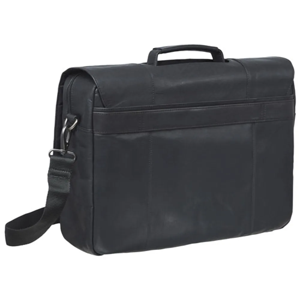 Mallette en cuir Buffalo de Mancini pour portable de 15,6 po - Noir (99-5465)