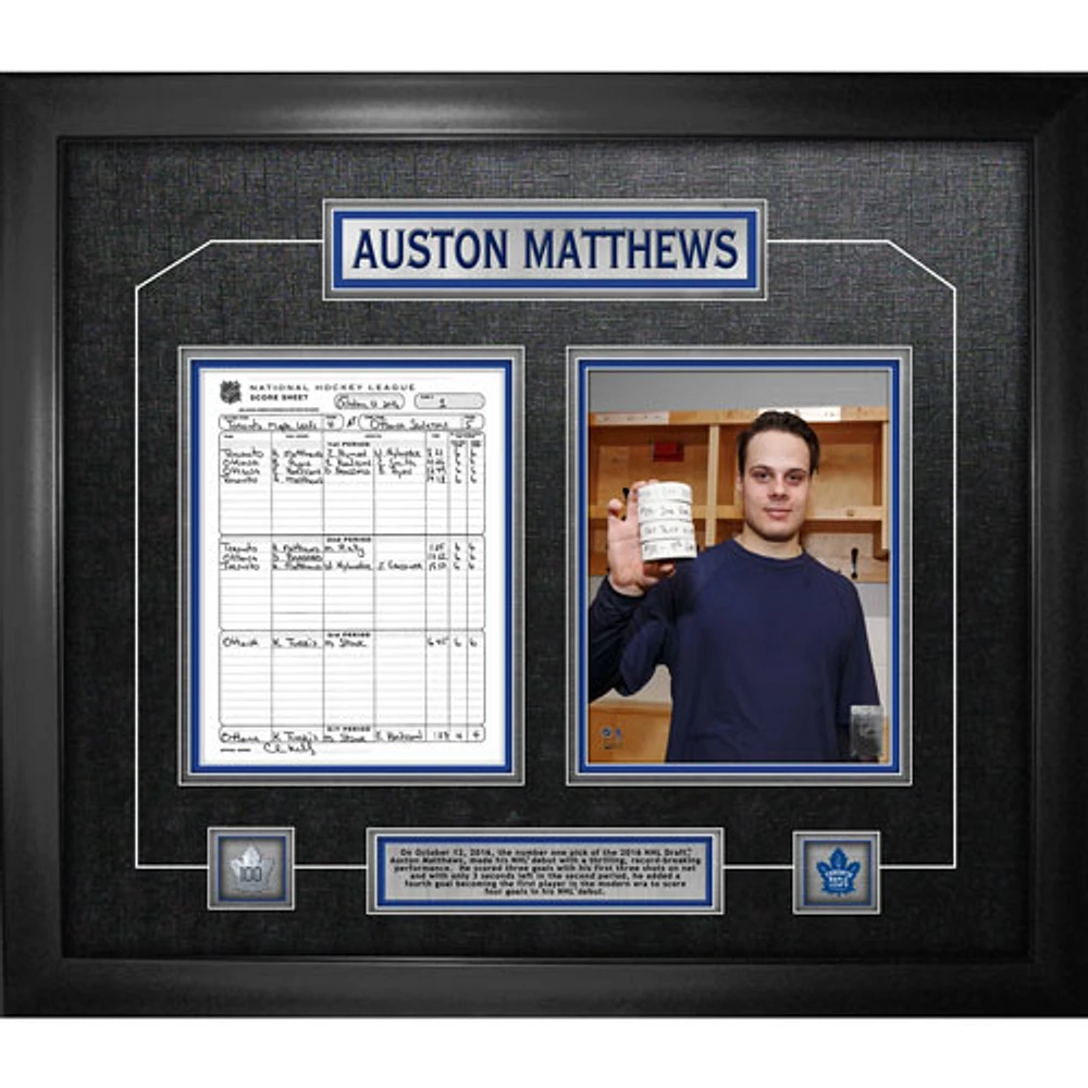 Frameworth Toronto Maple Leafs: Auston Matthews Framed Photograph (26x30)