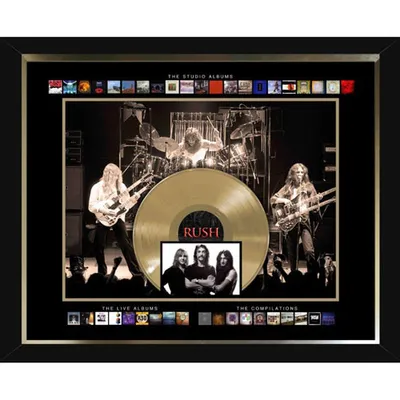 Cadre d'images de Rush de Frameworth Music Records avec réplique de disque doré de 45 po