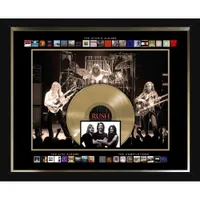 Frameworth Music Records: Rush Framed Collage with 45" Replica Gold Vinyl Record