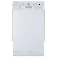 GE 18" 52dB Built-In Dishwasher with Stainless Steel Tub (GBF180SGMWW) - White