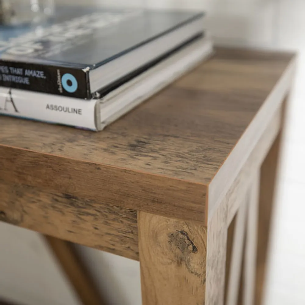 Winmoor Home Transitional Rectangular Console Table - Rustic Oak