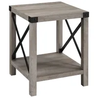 Winmoor Home Urban Square End Table wiith Metal Accents - Grey Wash