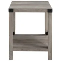 Winmoor Home Urban Square End Table wiith Metal Accents - Grey Wash