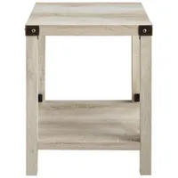 Winmoor Home Transitional Square End Table With Metal Accents - White Oak
