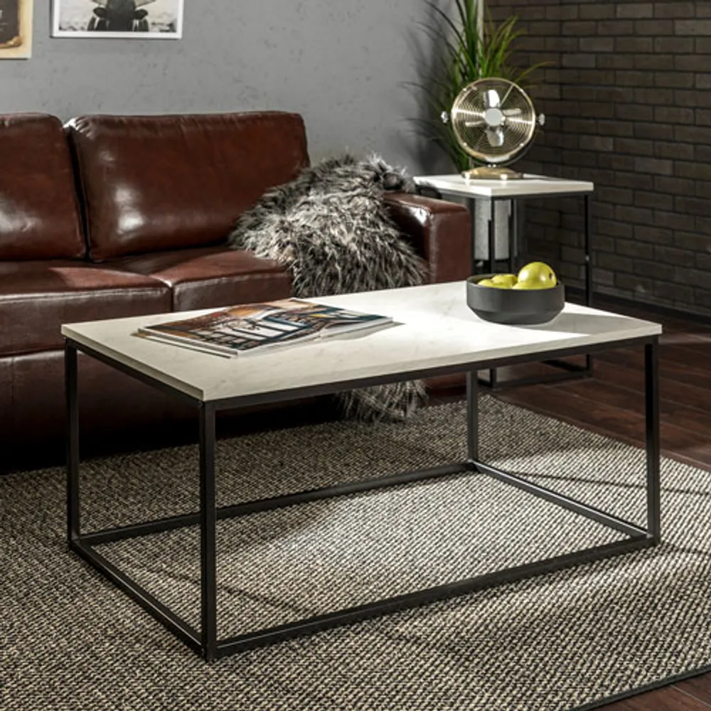 Winmoor Home Transitional Rectangular Coffee Table - Marble