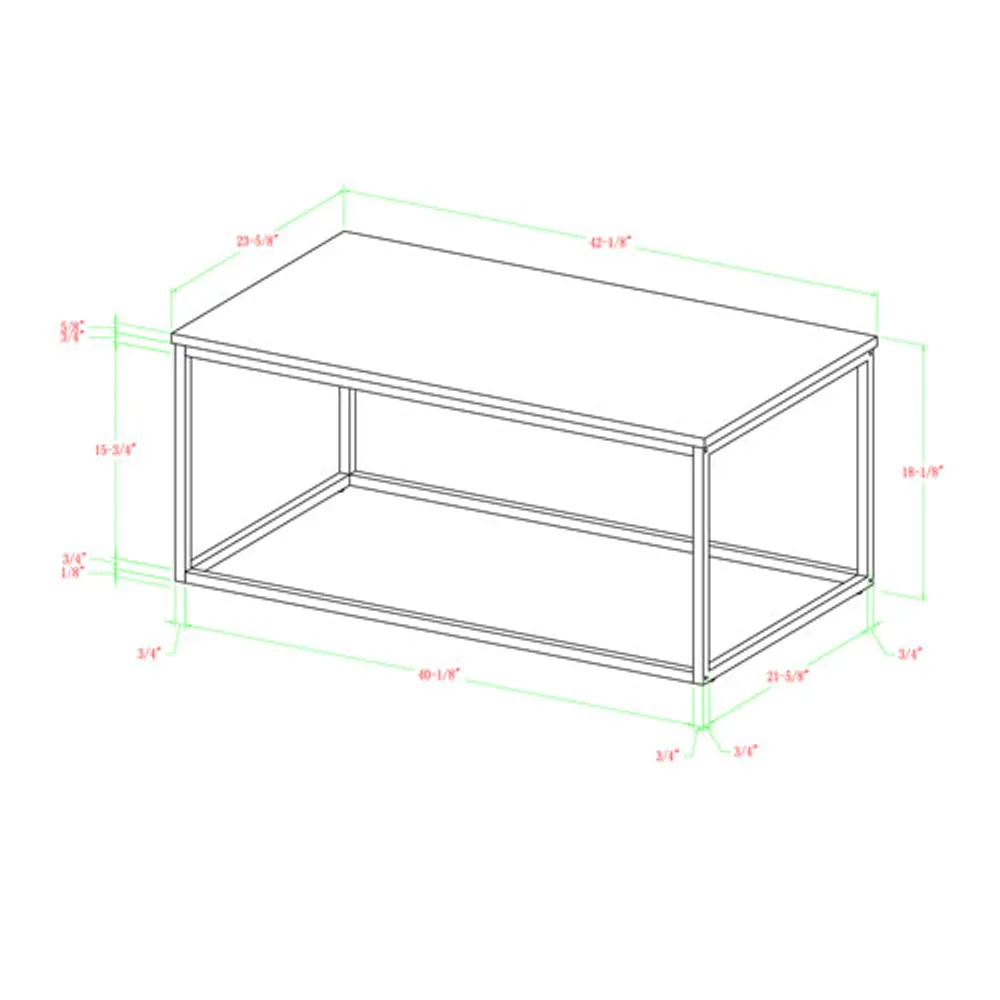 Winmoor Home Transitional Rectangular Coffee Table - Marble