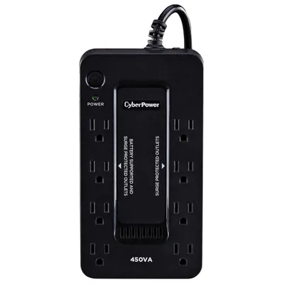 CyberPower 450VA UPS Battery Backup (SE450G1-FC) - Black