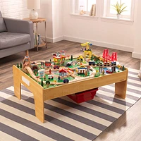 KidKraft EZ Assembly Adventure Town Railway Train Set & Table