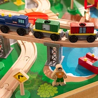 KidKraft EZ Assembly Adventure Town Railway Train Set & Table