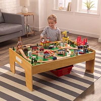 KidKraft EZ Assembly Adventure Town Railway Train Set & Table