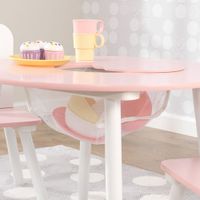 KidKraft Round Storage Table and Chair Set - Pink/White