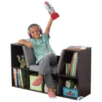 KidKraft Bookcase with Reading Nook - Espresso