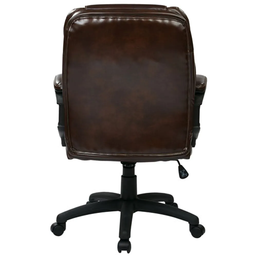 Office Star WorkSmart Faux Leather Manager Chair - Chocolate