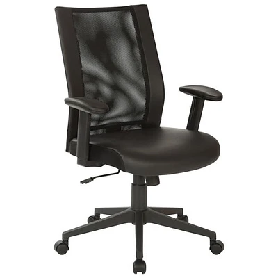 Fauteuil de bureau en vinyle WorkSmart d'Office Star - Noir