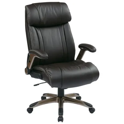 Office Star WorkSmart Leather Executive Chair - Espresso