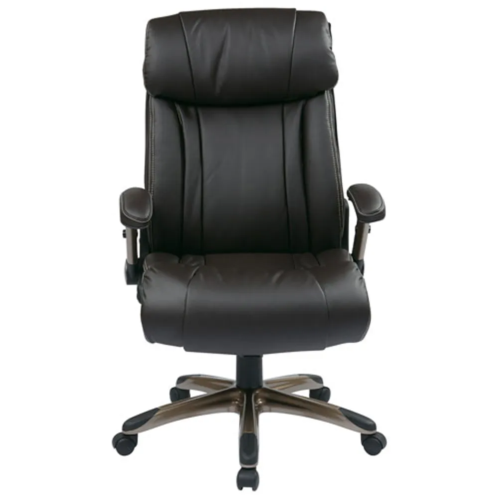 Office Star WorkSmart Leather Executive Chair - Espresso