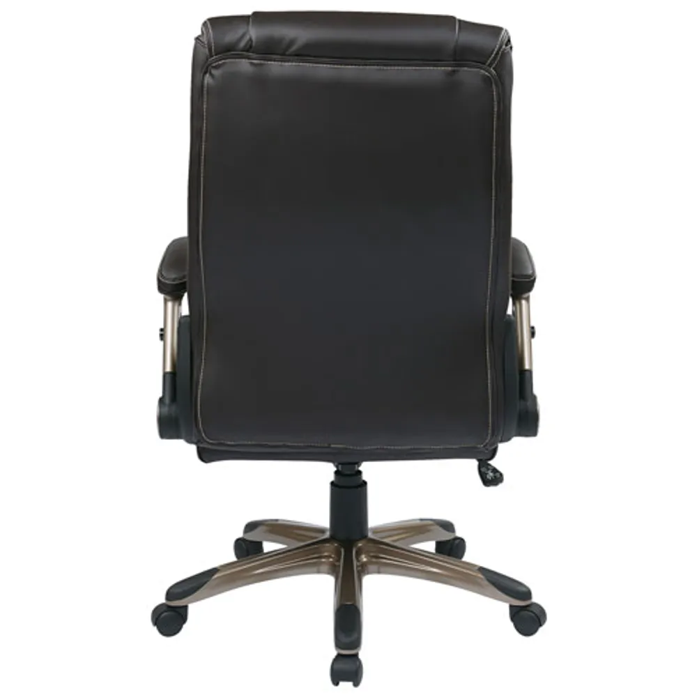 Office Star WorkSmart Leather Executive Chair - Espresso