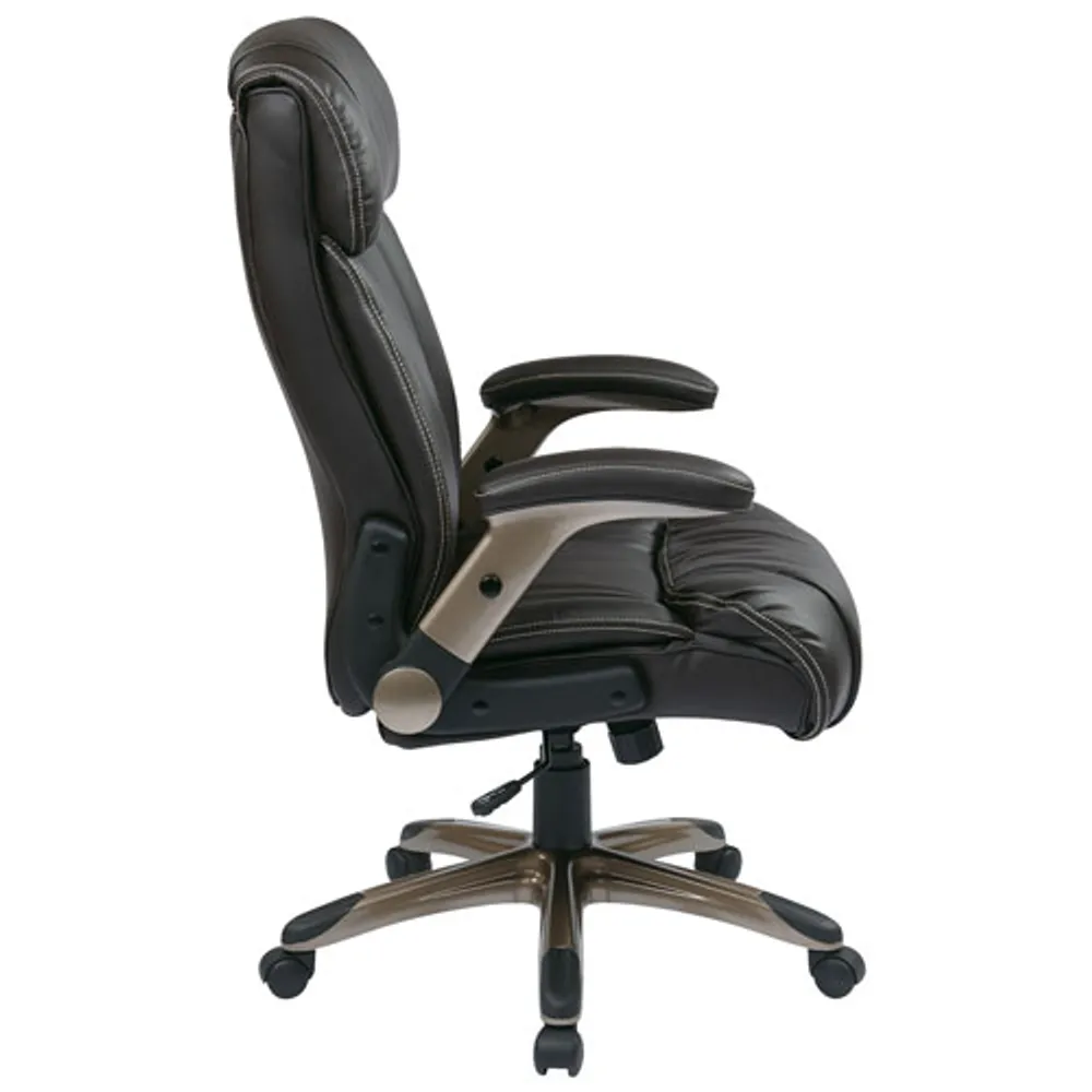 Office Star WorkSmart Leather Executive Chair - Espresso