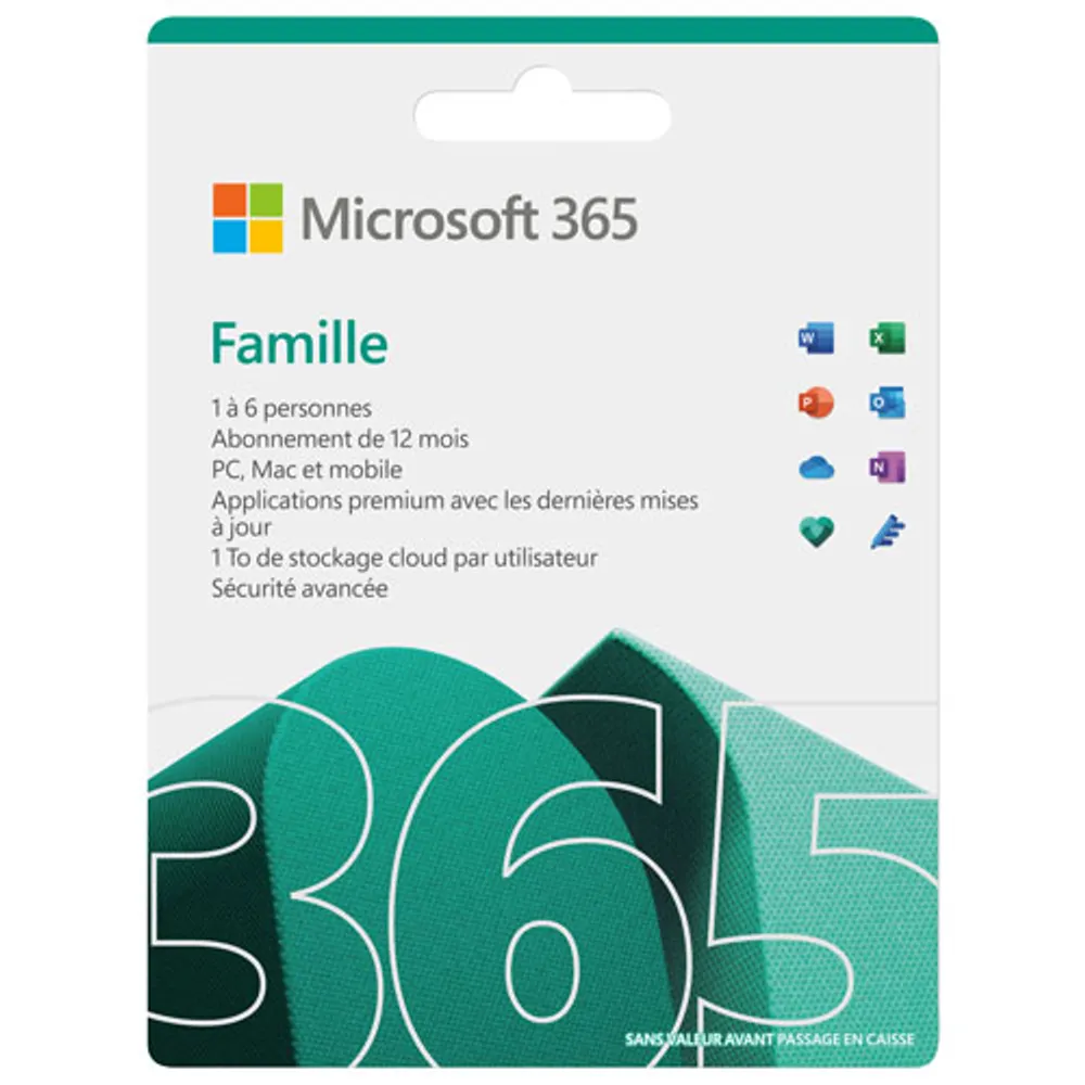 Microsoft 365 Family (PC/Mac) - 6 User - 1 Year - Digital Download