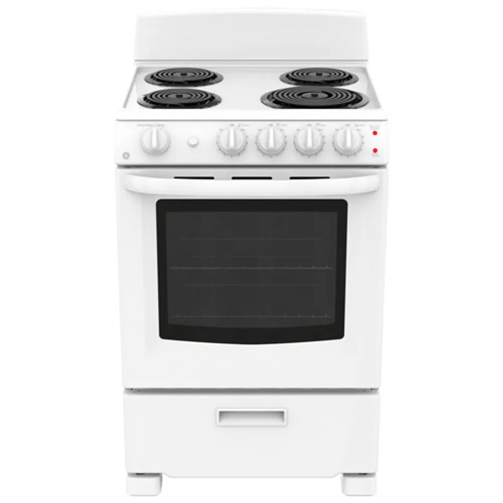 GE 24" 2.9 Cu. Ft. Freestanding Coil Top Electric Range (JCAS300DMWW) - White